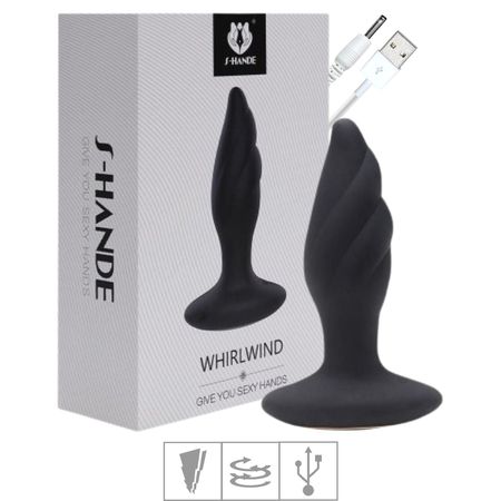 Plug de Silicone Com Vibro e Rotação Whirlwind SI (7123) - Preto