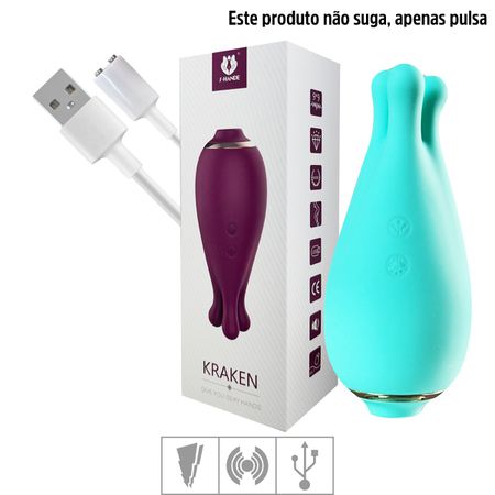 Estimulador Com Pulsação Recarregáve Kraken SI (7258) - Azul Tiffany