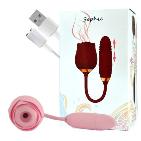 Vibrador Com Estimulador Formato Rosa Sophie SI (7633) - Rosa