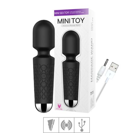 Massageador Recarregável Varinha Mágica Mini Toy VP (AV000P) - Preto