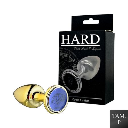 Plug de Metal P Signos Aquário (HA162AQ) - Dourado