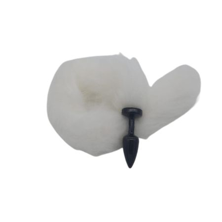 Plug de Plástico P Preto Com Cauda (HA168P) - Branco