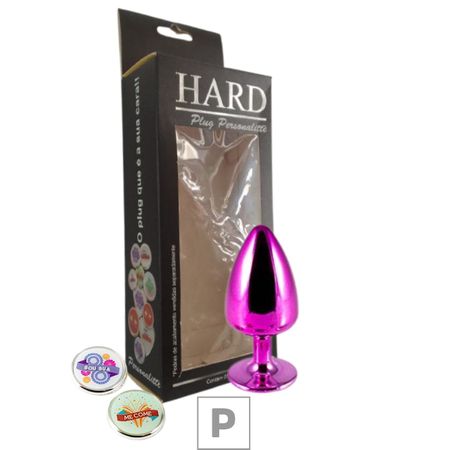 Plug de Metal P Personalittè Com Duas Pedras (HA185) - Rosa