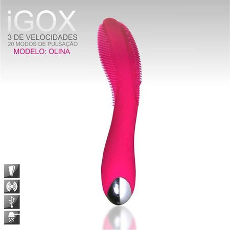 *Vibrador Luxuoso Olina com Cerdas VP (DB005-ST232) - Rosa