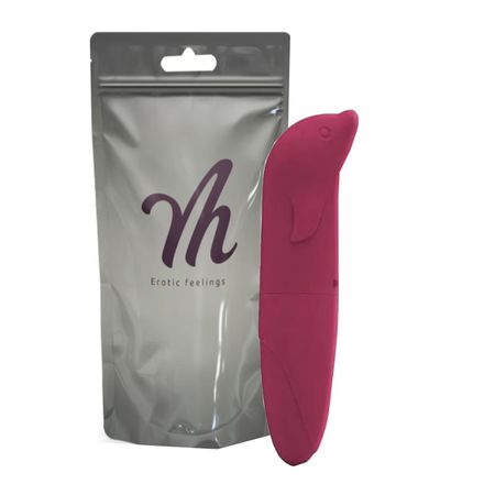 Vibrador Ponto G Aveludado Golfinho (VM006) - Vinho