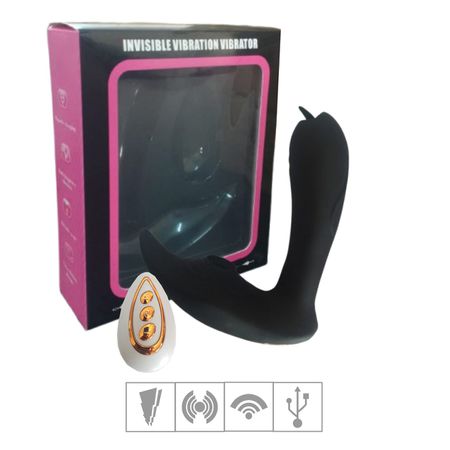 Vibrador Recarregável Com Pulsação e Controle (YSFG239) - Preto