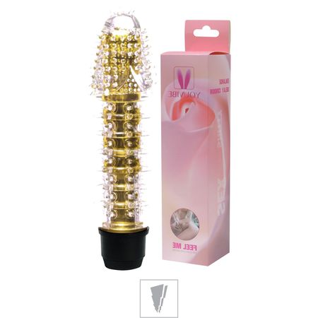 *Vibrador Com Capa e Cerdas 14x13cm VP (PE011-ST337) - Dourado