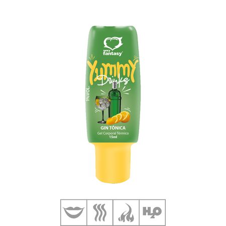 Gel Comestível Yummy Drinks Hot 15ml (ST877) - Gin Tônica