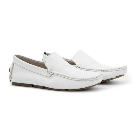 Mocassim Youth Couro Nobuck Branco - YTH16007BRAN - YOUTH Class