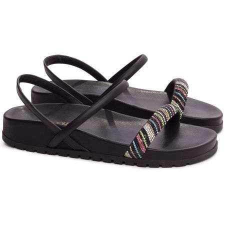 Sandália Papete Birken Preta - Bárbara Barros | Conforto & Elegância -