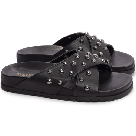 Sandália Papete Birken Preta - Bárbara Barros | Conforto & Elegância -