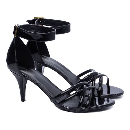 Sandália Salto Fino Baixo Preto - Bárbara Barros | Conforto & Elegância -