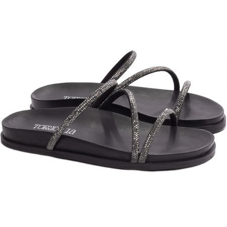 Sandália Papete Birken Preta - Bárbara Barros | Conforto & Elegância -