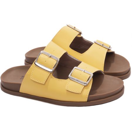 Sandália Papete Birken Amarelo - Bárbara Barros | Conforto & Elegância -