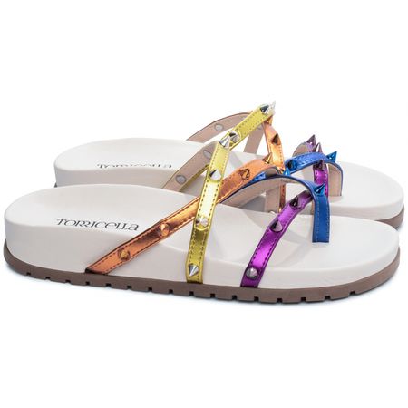 Sandália Papete Birken Multicolorido - Bárbara Barros | Conforto & Elegância -