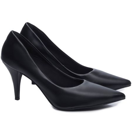 Sapato Scarpin Salto Fino Médio Preto - Bárbara Barros | Conforto & Elegância -