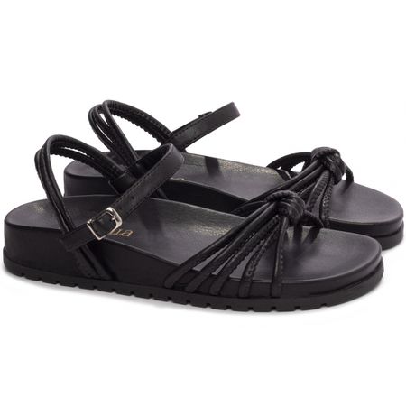 Sandália Papete Birken Preta - Bárbara Barros | Conforto & Elegância -