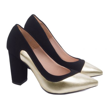 Sapato Scarpin Feminino Metalizado Ouro - TCL2025x... - YOUTH Class