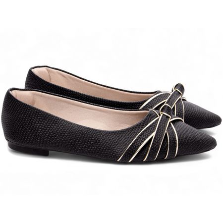 Sapatilha Feminina Bico Fino Preto - Bárbara Barros | Conforto & Elegância -