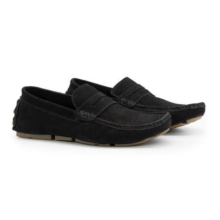 Mocassim Youth Couro Nobuck Preto - YTH16005PRET - YOUTH Class