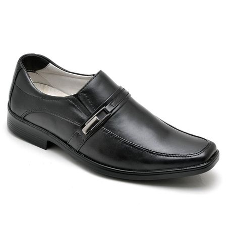 Sapato Casual Conforto Couro De Carneiro Preto - R... - YOUTH Class