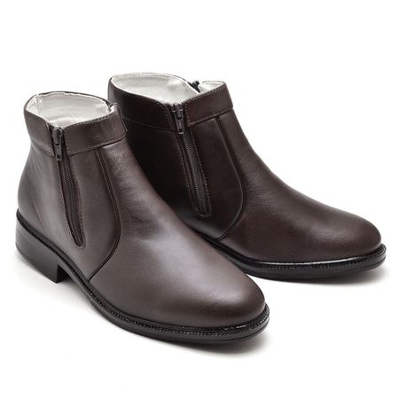 Botina Casual Conforto Couro De Carneiro Café - RT... - YOUTH Class