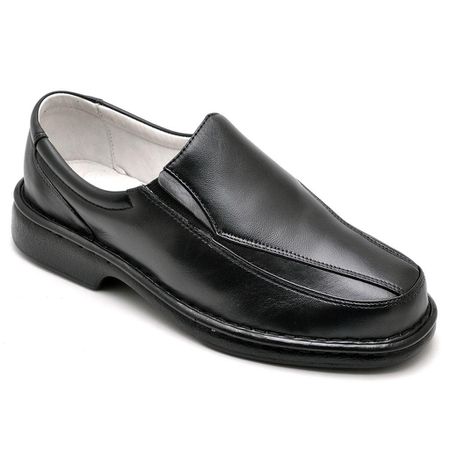 Sapato Casual Conforto Couro De Carneiro Preto - R... - YOUTH Class