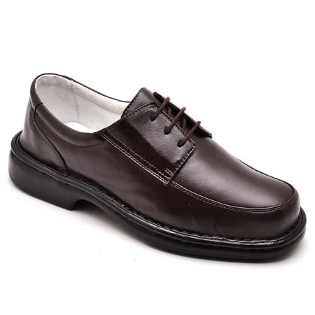 Sapato Casual Conforto Couro De Carneiro Marrom - ... - YOUTH Class