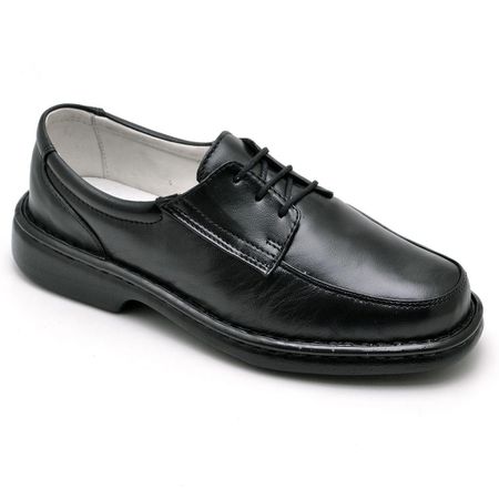 Sapato Casual Conforto Couro De Carneiro Preto - R... - YOUTH Class