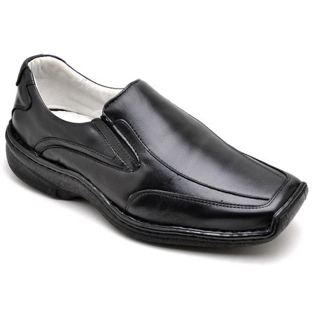 Sapato Casual Conforto Couro De Carneiro Preto - R... - YOUTH Class