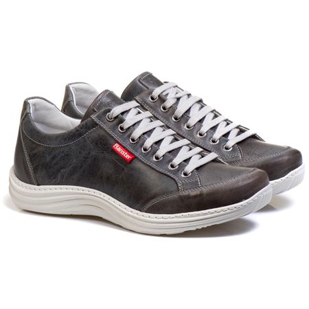 Sapatênis Casual Conforto Couro Cinza - RT3001MSTG... - YOUTH Class