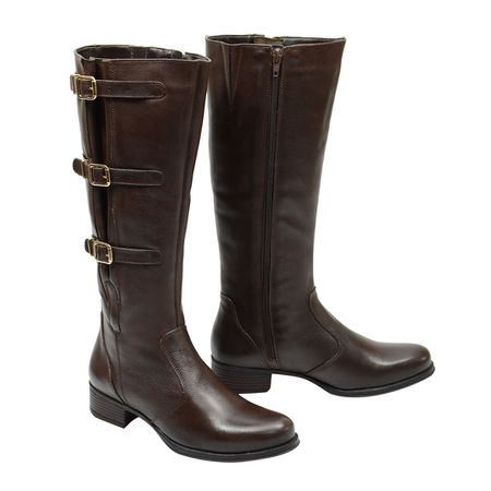 Bota Montaria Feminina Cano Longo Couro Comfort Ma... - YOUTH Class