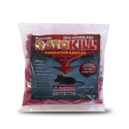 Raticida Ratokill 25g Granulado Insetimax - AGROCAC
