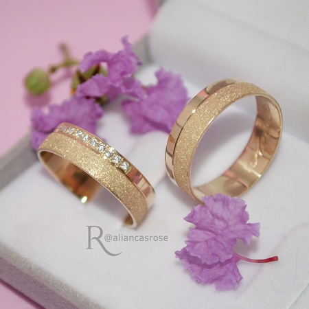 Aliança de Casamento em Ouro 18k 6mm Modelo Madrid - Rosê Jewelry