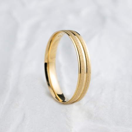Aliança de Casamento Ouro 4mm Fosco Diamantado Athenas Unidade - Rosê Jewelry