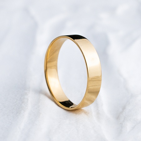 Aliança de Casamento Ouro 4mm Reta Bahamas Unidade - Rosê Jewelry