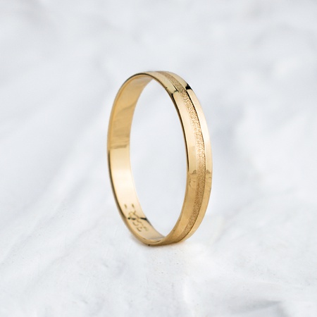 Aliança de Casamento Ouro 3mm Fosco Diamantado Canastra Unidade - Rosê Jewelry