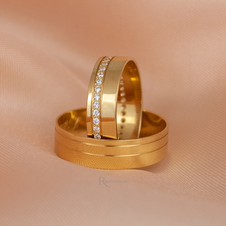 Aliança de Ouro 18K 6mm 7 gramas Modelo Charlote - Rosê Jewelry