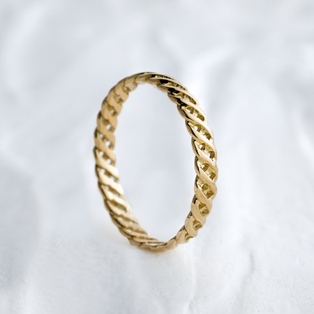 Aliança de Casamento Ouro 3mm Detalhada Freya Unidade - Rosê Jewelry