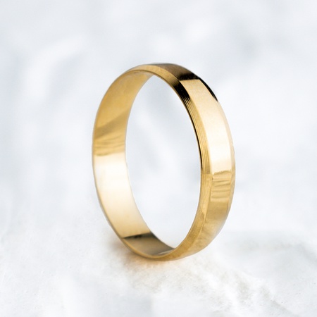 Aliança de Casamento Ouro 4mm Chanfrada Lucy Unidade - Rosê Jewelry