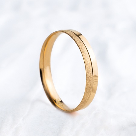 Aliança de Casamento Ouro 4mm Meio Fosca Unidade - Rosê Jewelry