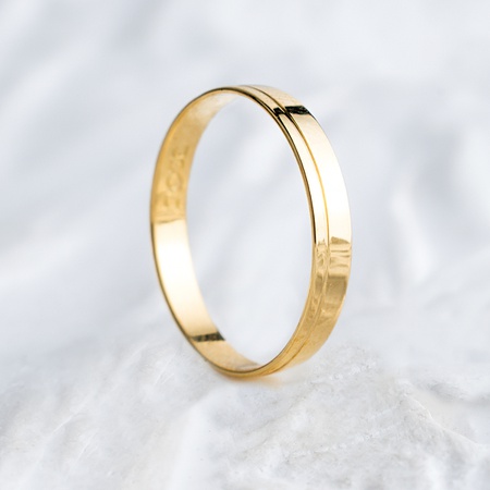 Aliança de Casamento Ouro 3mm Friso Reta Português Unidade - Rosê Jewelry