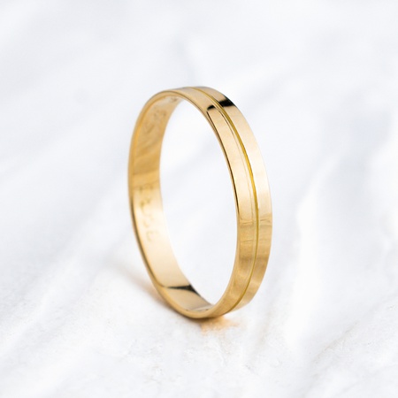 Aliança de Casamento Ouro 3mm Friso Voyage Unidade - Rosê Jewelry