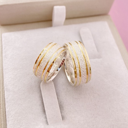 Aliança de Namoro em Prata esterlina 925 7mm banho de ouro Modelo Summer - Rosê Jewelry