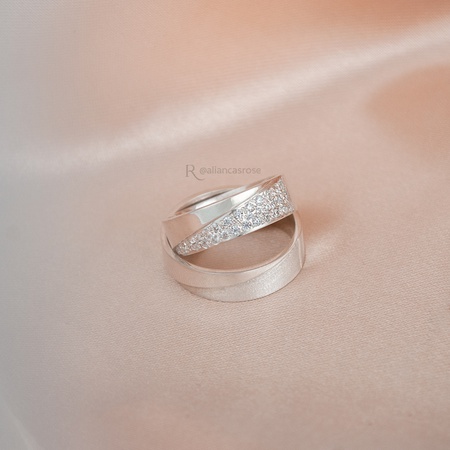  Aliança de Namoro em Prata esterlina 925 6mm 9g Modelo Arthemis - Rosê Jewelry