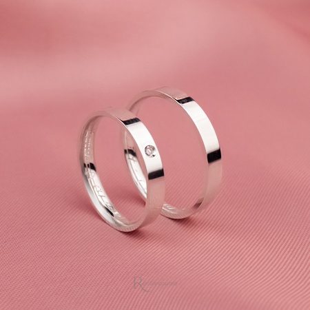  Aliança de Namoro em Prata esterlina 925 3mm Reta Polida - Rosê Jewelry