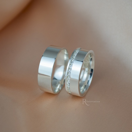  Aliança de Namoro em Prata esterlina 925 6mm modelo Sophie - Rosê Jewelry