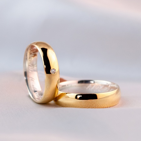Aliança de Ouro 18K e Prata 5mm 8 gramas Santoro - Rosê Jewelry