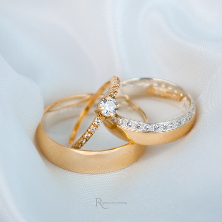 Alianças de Ouro 18k e Prata 6mm Elizabeth e Mi Amour - Rosê Jewelry