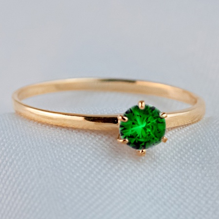 Anel Formatura de Ouro 18K Esmeralda Cindel - Rosê Jewelry